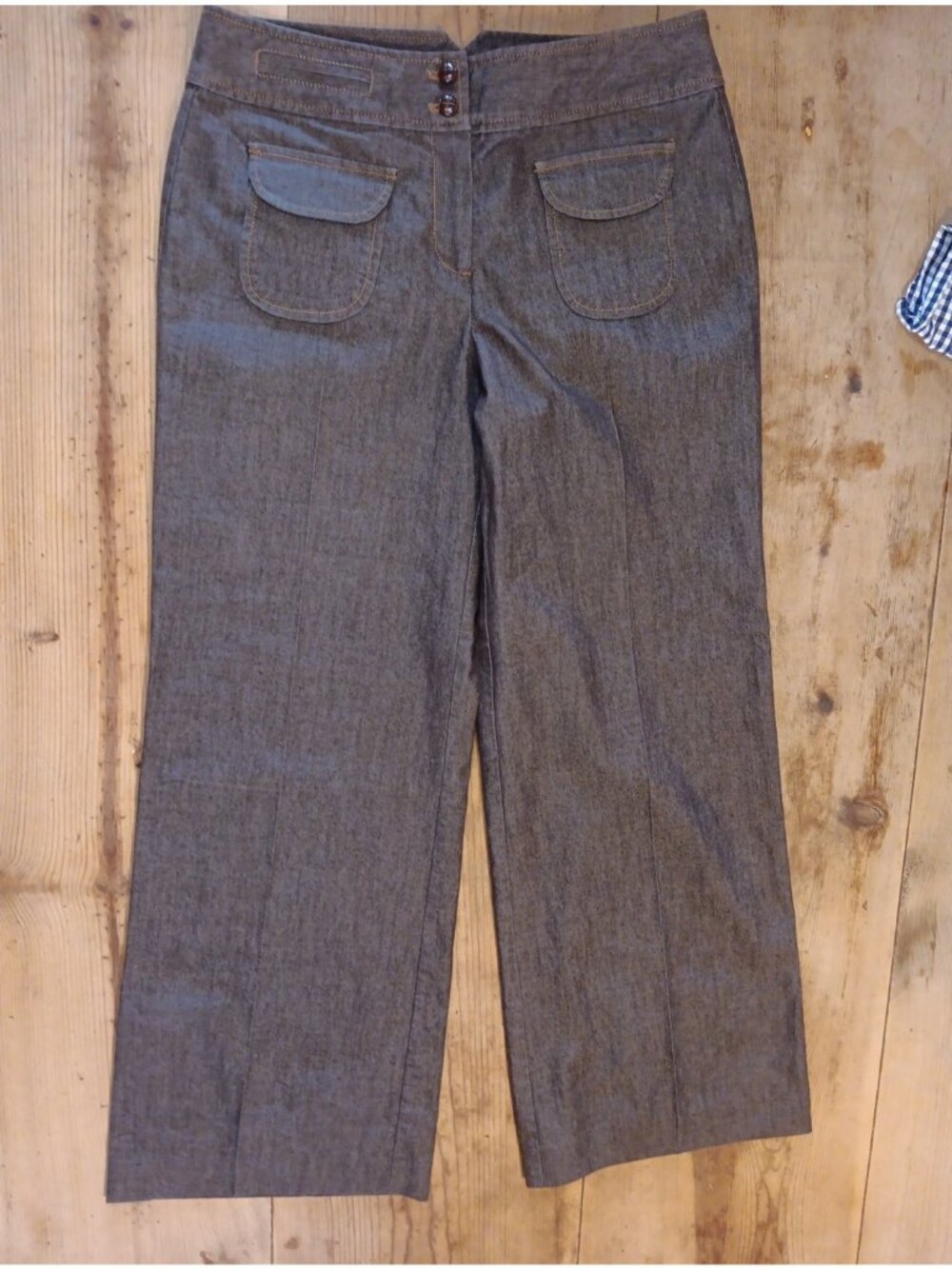 Larry Levine Spt Trouser Womens 6 Brown Dress Pants Stretch Straight Wide Leg
